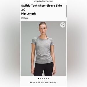 Lululemon Swiftly Tech Short-Sleeve Shirt
2.0
Hip Length